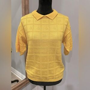 Vintage Miss Helen Paris Yellow Grannycore Sweater/Top (M)